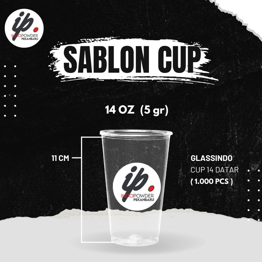Sablon Cup 14oz Datar Glassindo 1.000pcs