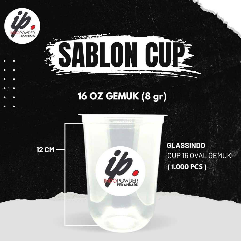 Sablon Cup 16oz Oval Gemuk Glassindo 1.000pcs