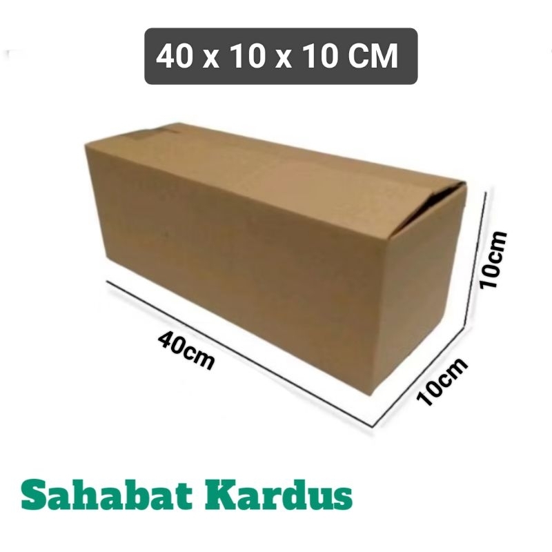 

Kardus box ukuran 40x10x10 cm single wall polos