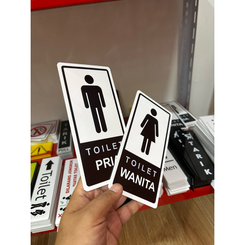 tulisan toilet pria wanita bahan acrylic plus perekat