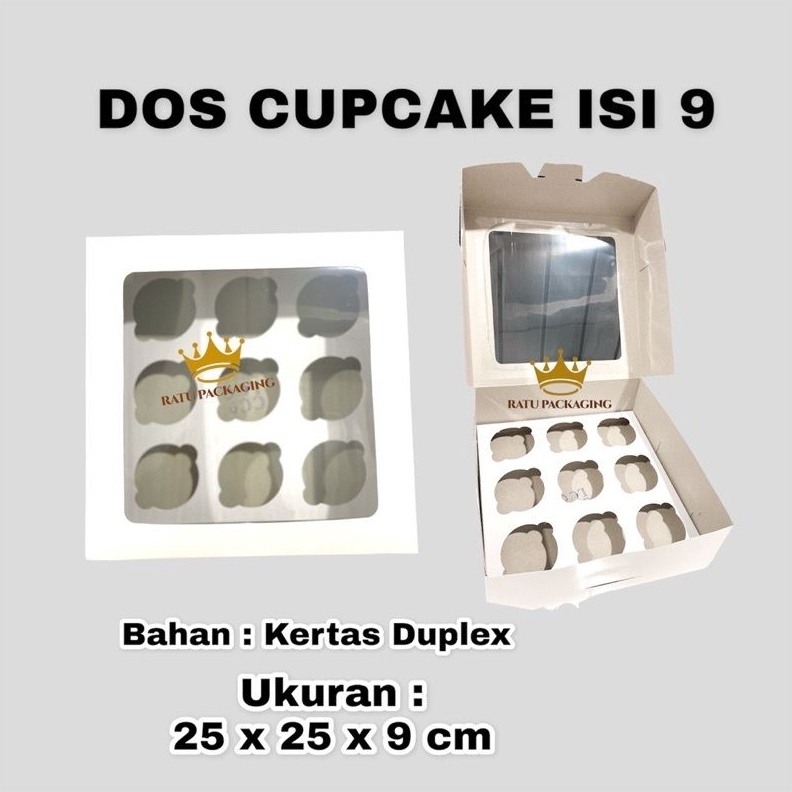 

1PCS Dos DUPLEX CUPCAKE ISI 9 Kardus Box Karton Hampers Kue