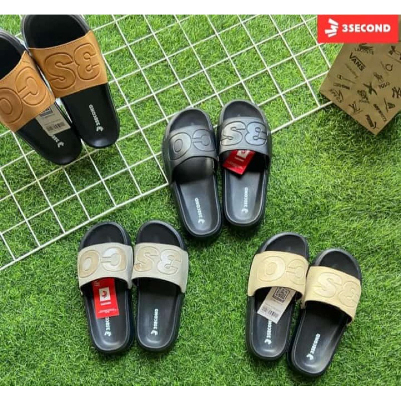sandal slop 3scond pria oiginal brand matahari 3second three second sandal kulit slop pria dewasa th