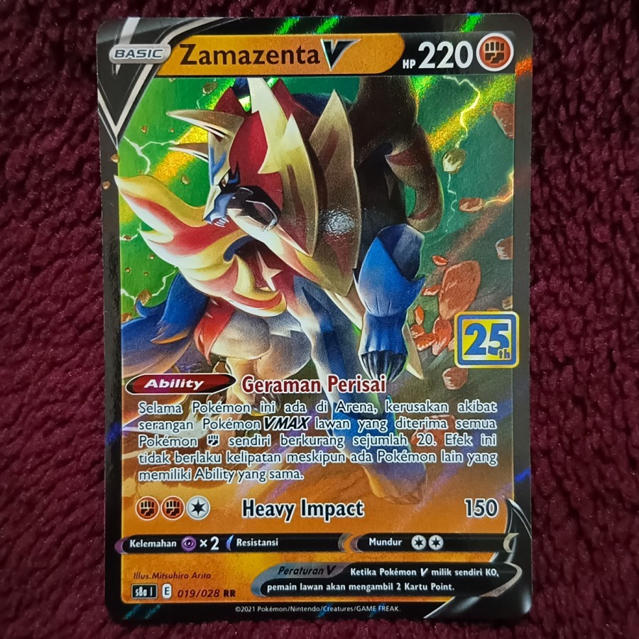Zamazenta V RR 25th Anniversary s8a - Pokemon TCG Indonesia foil holo