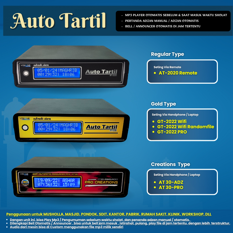 Alarm Adzan 5 Waktu + Jam Jadwal Sholat + murotal sebelum sholat otomatis + MUROTAL OTOMATIS TARTIL