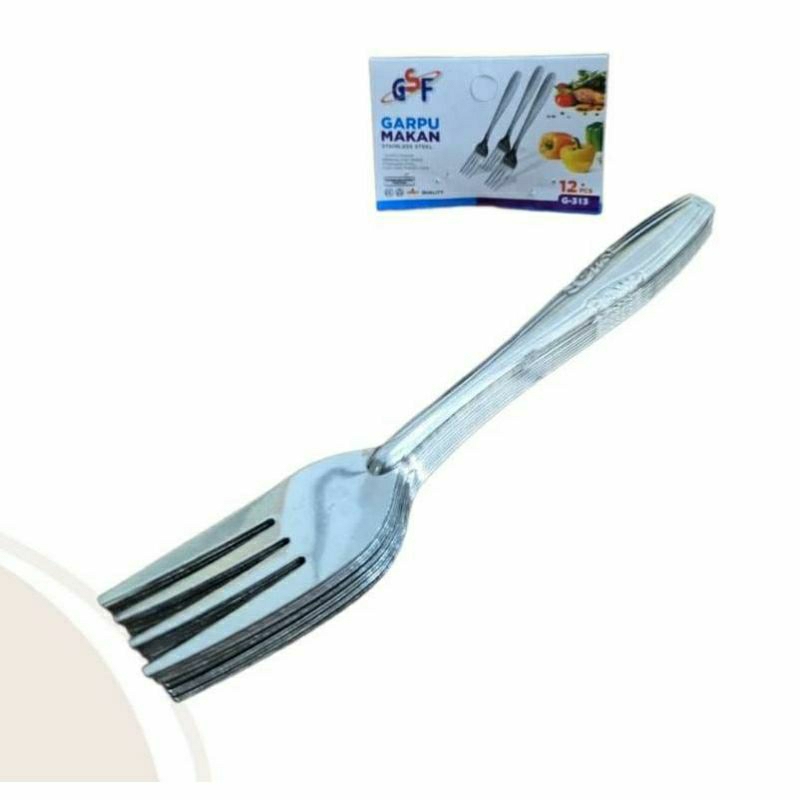 Sendok garpu stainles stell Gsf G303 1 lusin 12 pcs