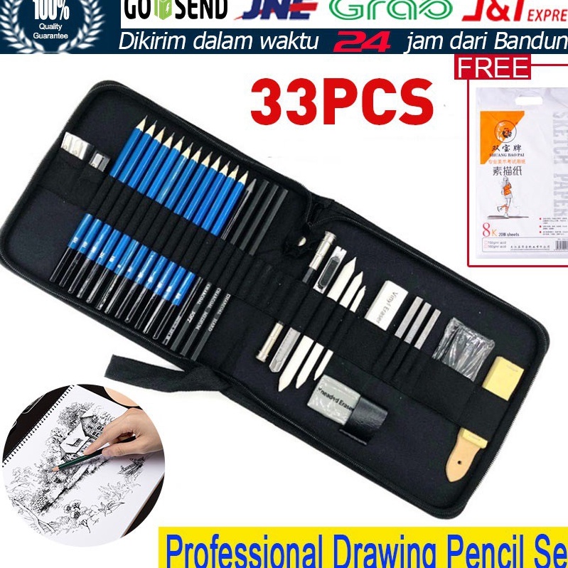 

Pasti Ada 33PCSSet Sketch Pensil Pensil Pisau Penghapus Dan Pensil Gambar Untuk Keperluan Sekolah Pencil Set
