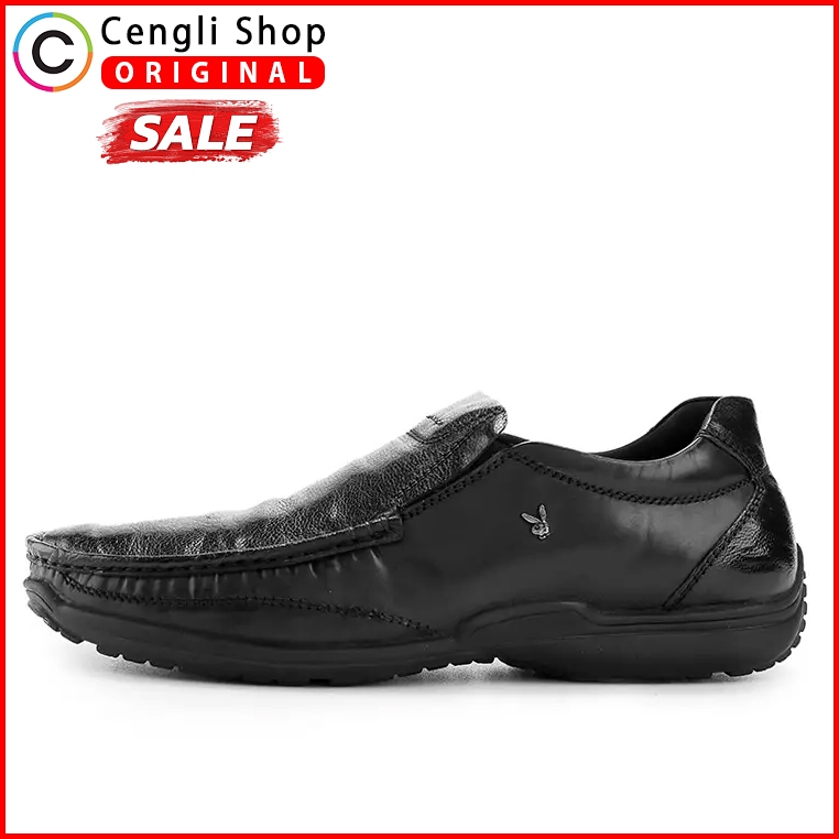 PLAYBOY SEPATU LOAFER PRIA ORIGINAL KULIT ASLI ORI LOAFERS SEMI FORMAL CASUAL KASUAL PANSUS HITAM BL