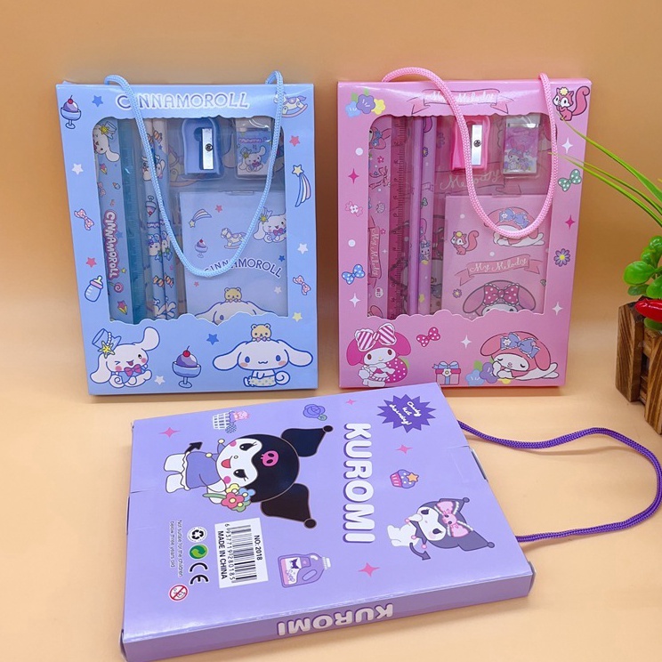 

Gratis Bubble Gift set Alat Tulis Sekolah 6 in 1 sanrio Alat Tulis Pensil Sanrio kuromi melody chinamorol SET ALAT TULIS 6 IN 1 MOTIF SANRIO ATK Set