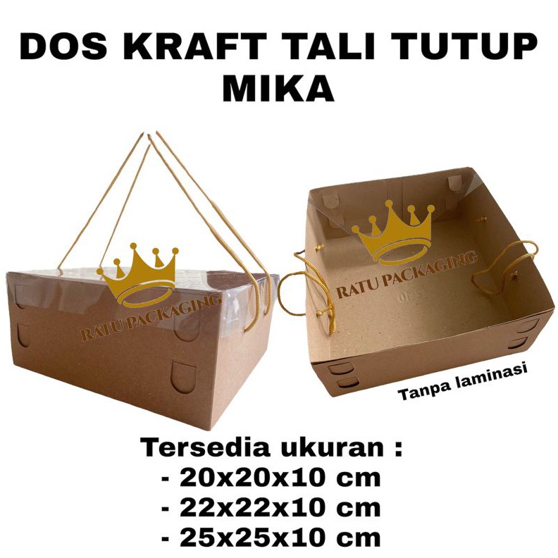 

1PCS RATU Dos KRAFT TALI TUTUP MIKA Tinggi 1CM Kardus Box Kotak Hampers