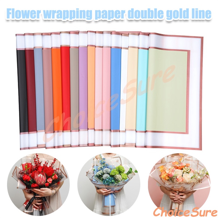 

Fast Respon Flower Wrapping Kertas Bunga Kertas Cellophane Buket Bunga Double Gold Frame Flower wrapping paper double gold line Cellophane Kertas Buket Bunga Florist