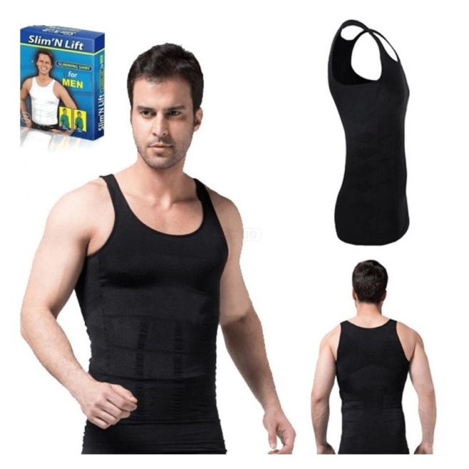 barokah gamis vest pack pengecil perut Baju Kaos Korset Pelangsing Pria Slim N Lift