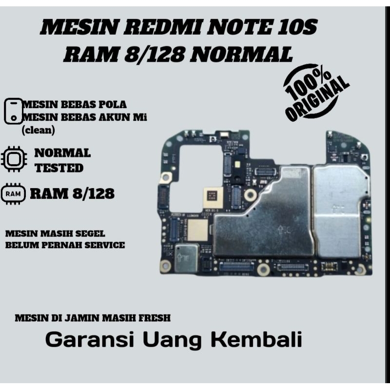 MESIN REDMI NOTE 10S RAM 8/128 NORMAL TESTED TINGGAL PAKAI