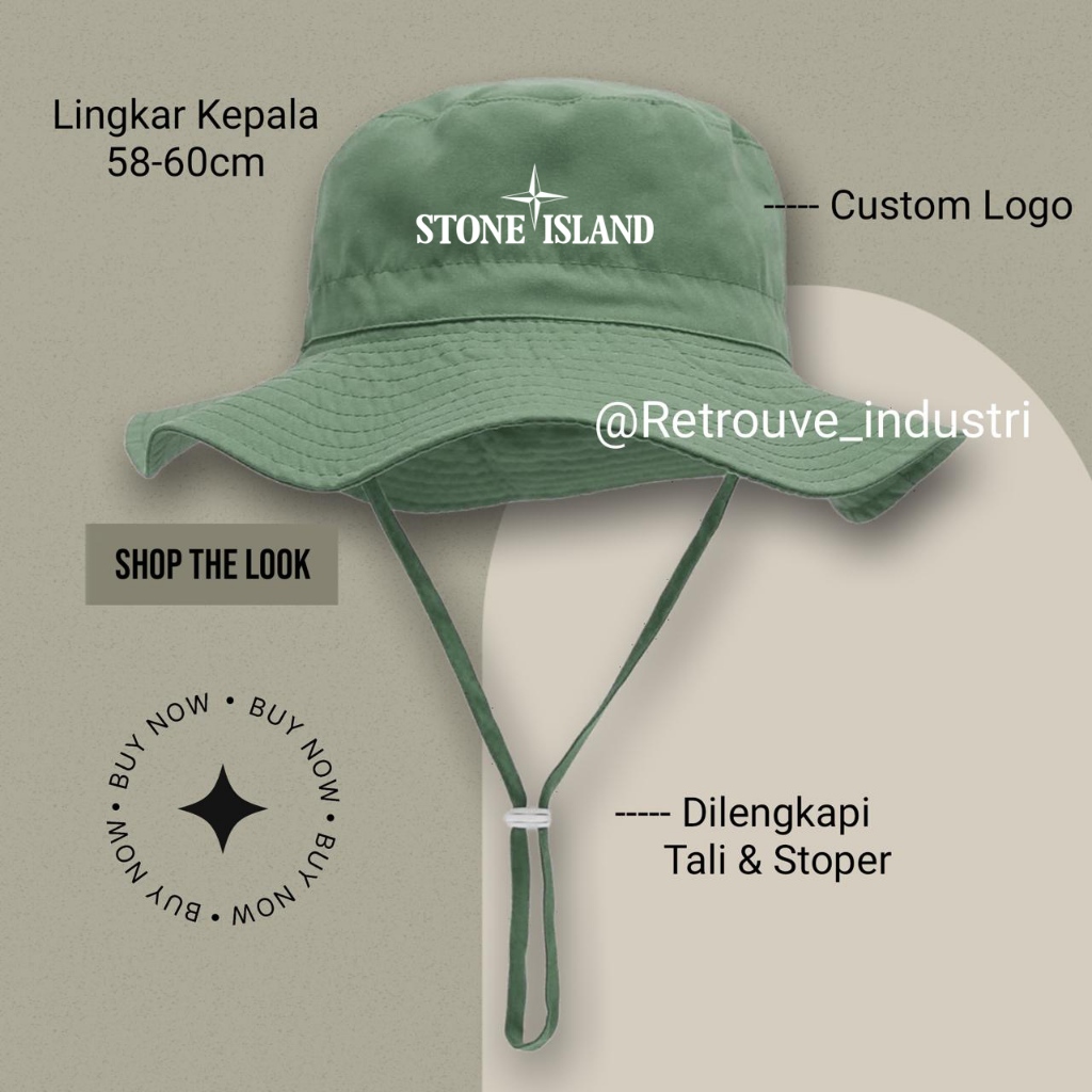 Topi Rimba Stone Island / Topi Gunung Outdoor Premium