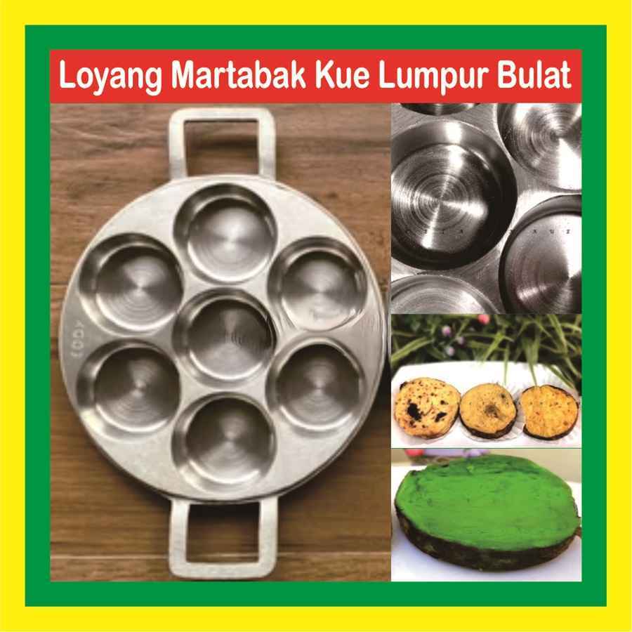 Cetakan Martabak Telor Mini Manis 7 Lubang Loyang Kue Lumpur Kue Apem Mangkok Panggang Anti Lengket