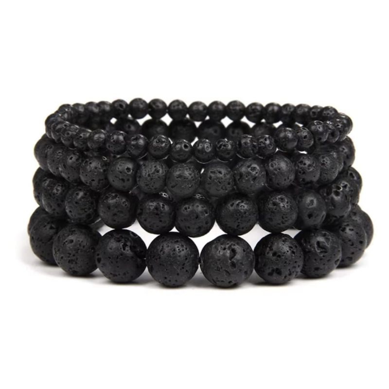 Gelang Batu Natural Meteor Lava Original