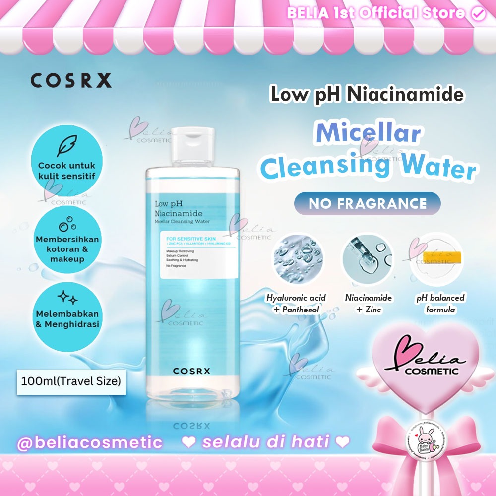 ❤ BELIA ❤ COSRX Low pH Niacinamide Micellar Cleansing Water 100ml | make up remover
