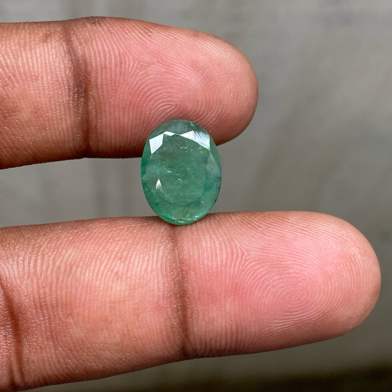 Batu Zamrud Brazil Natural Brazilian Emerald Jamrud Dim 14x10x3.5 CT 3.55