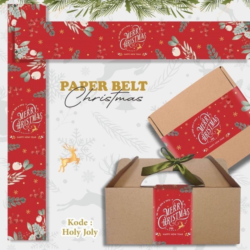 

Paper belt label untuk toples kue kotak hampers natal xmas