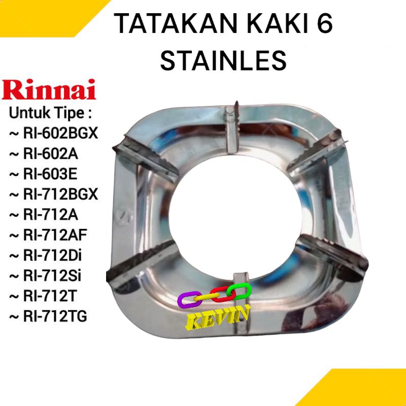 Tatakan Kompor Gas Rinnai Kaki 6 Stainless Anti Karat Berkualitas