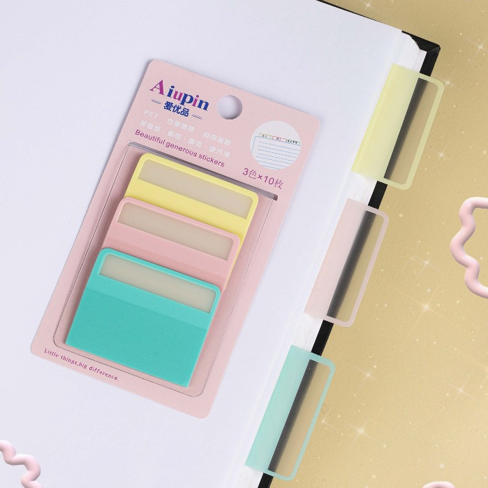 

CCCB Sticky Notes Pastel Pembatas Halaman Catatan Tempel Plastik Stationery Multifungsi