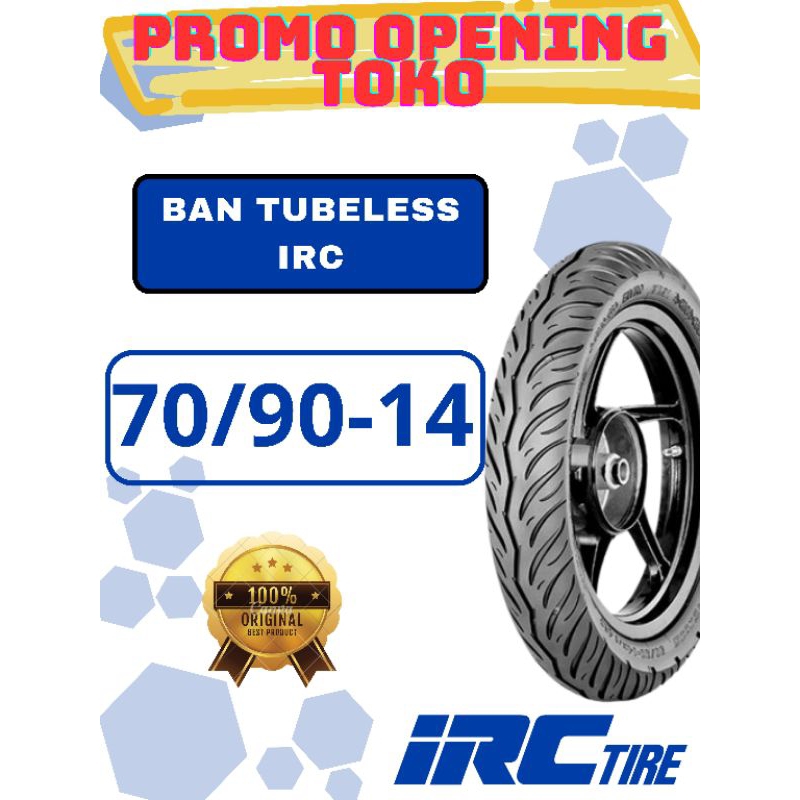 Ban Tubeless IRC 70/90-14 | Ban Tubles IRC 70 90 14 Matic | Ban depan Matic