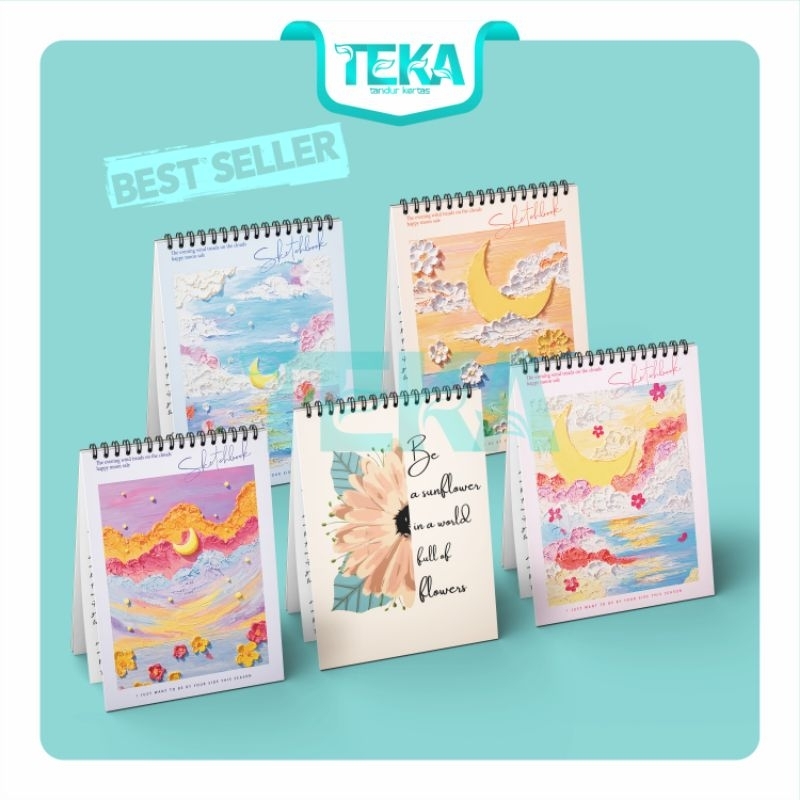 

TANDUR Buku Gambar Sketsa A5 Vertikal Sketchbook Aesthetic 3D Jilid Spiral 40 Lembar / 80 Halaman