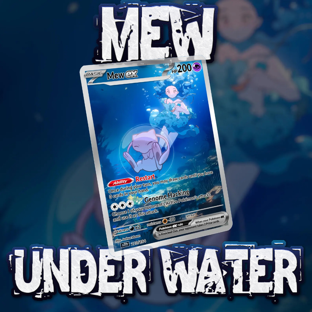KARTU POKEMON TCG HOLOGRAM ENGLISH VERSION EX - MEW UNDER WATER