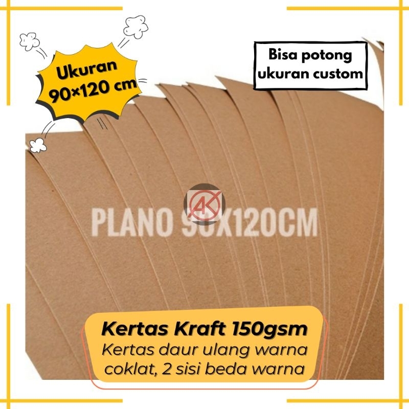 

Kertas Kraft Coklat 150gsm | Kertas Paper Bag ukuran 90×120 cm (Bisa Potong Custom,Cek deskripsi)