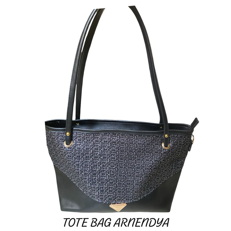 STELLA BAG STORE- Tas TOTE BAG HITAM MANIS KODE ARNENDYA