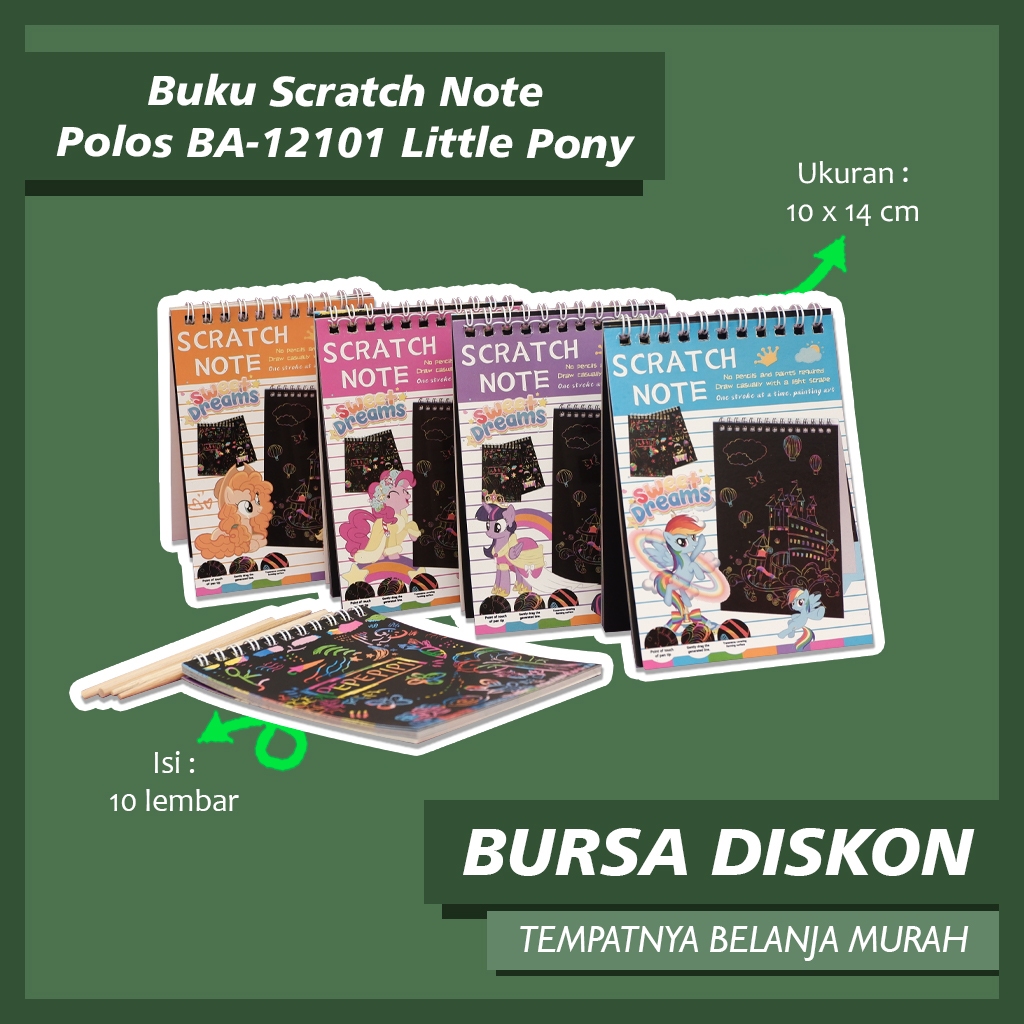 

Buku Scratch Note Polos BA-12101 Mainan Gosok Edukasi Anak Buku Gambar Tulis Gores Ajaib Grafiti