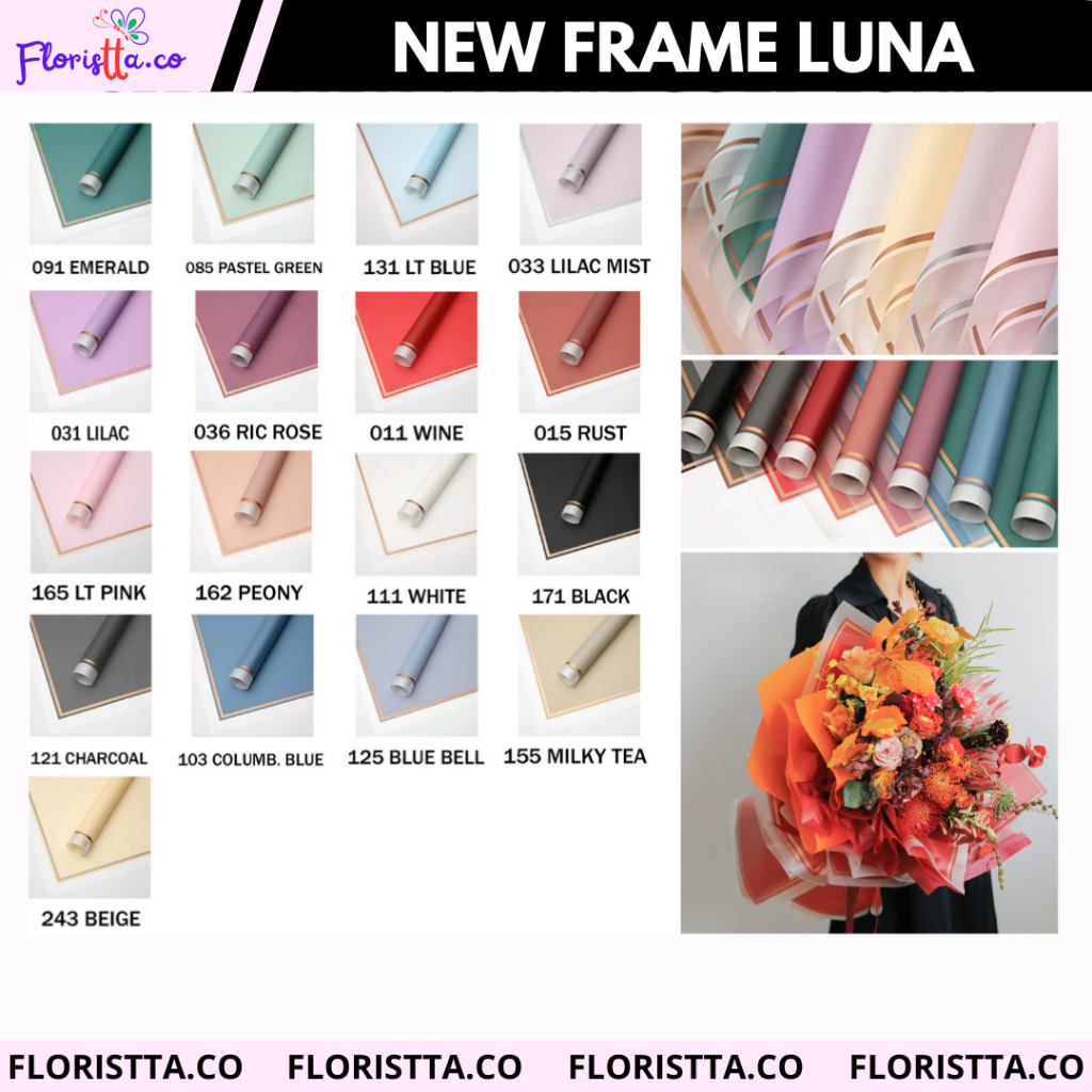 

( Pack 20 LEMBAR ) Cellophane Kertas Buket New Frame luna Flower Wrapping