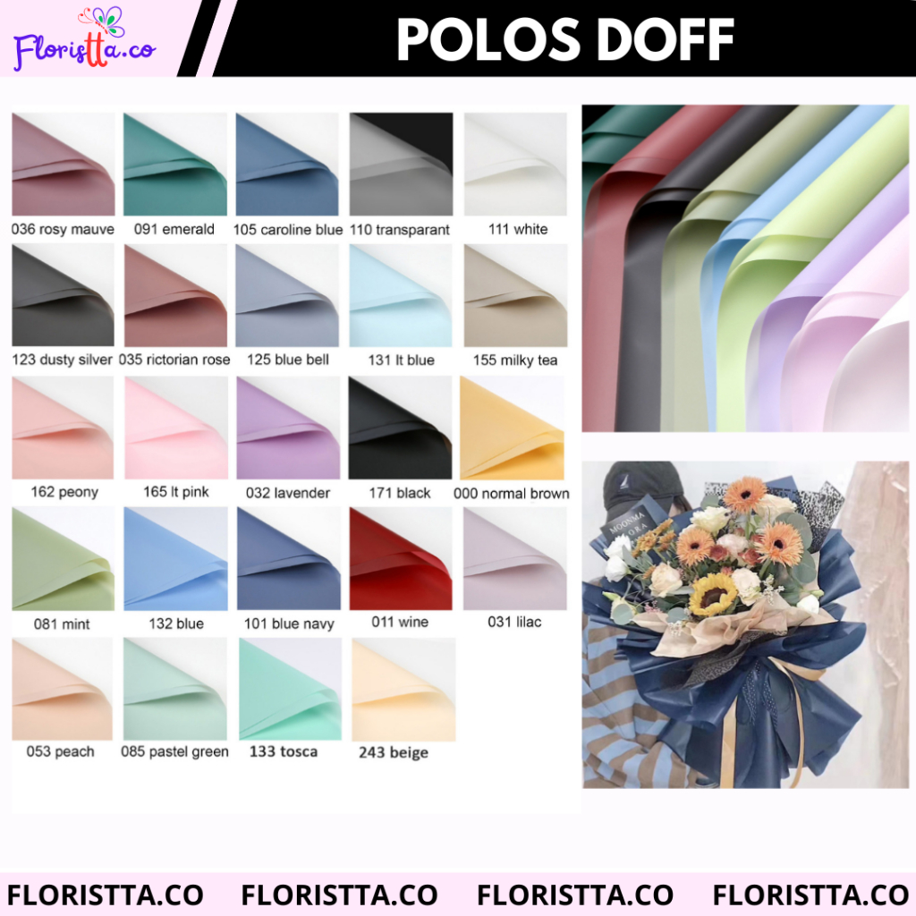

(Lembaran) Kertas Buket Cellophane Polos Doff Transparan