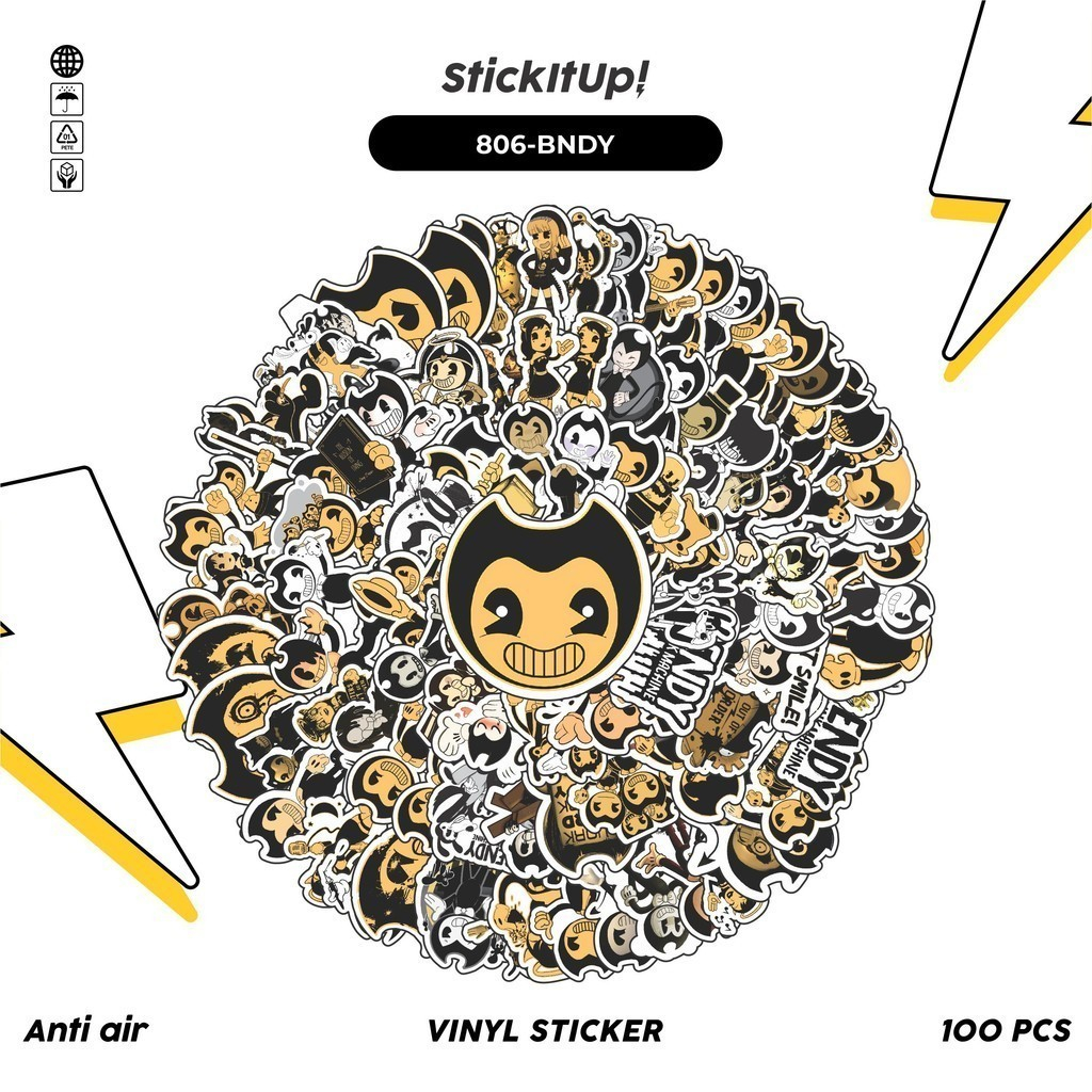 

COD✨ 100 Pcs Stiker Bendy and The Dark Revival Lucu Anti Air Untuk Dekorasi Notebook Sepeda Skateboard Handphone DIY