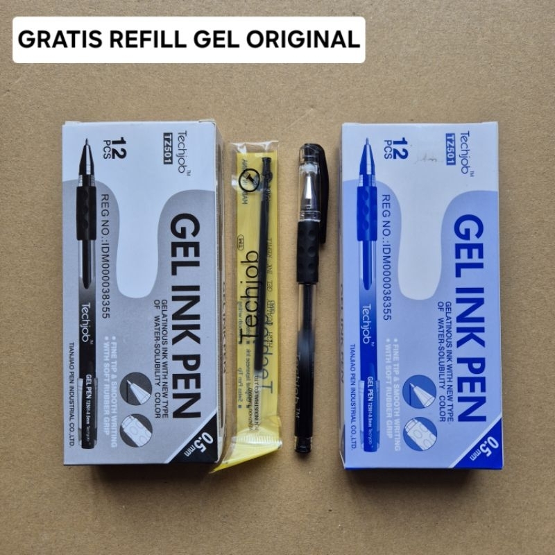 

Pulpen Gel Techjob TZ 501 Tizo (1 LUSIN) ORIGINAL BONUS ISI GEL