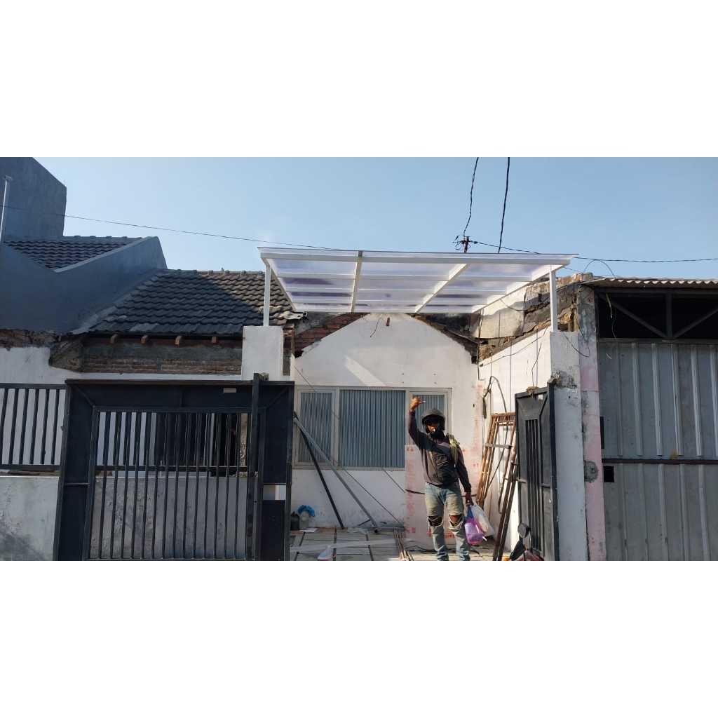 Kanopi depan atap polycarbonate clear