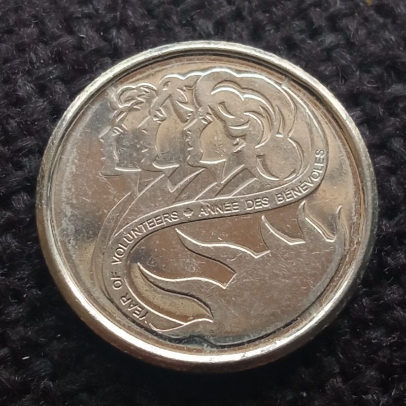 Koin Asing Canada 10 Cent Commemorative tahun 2001 years of volunters