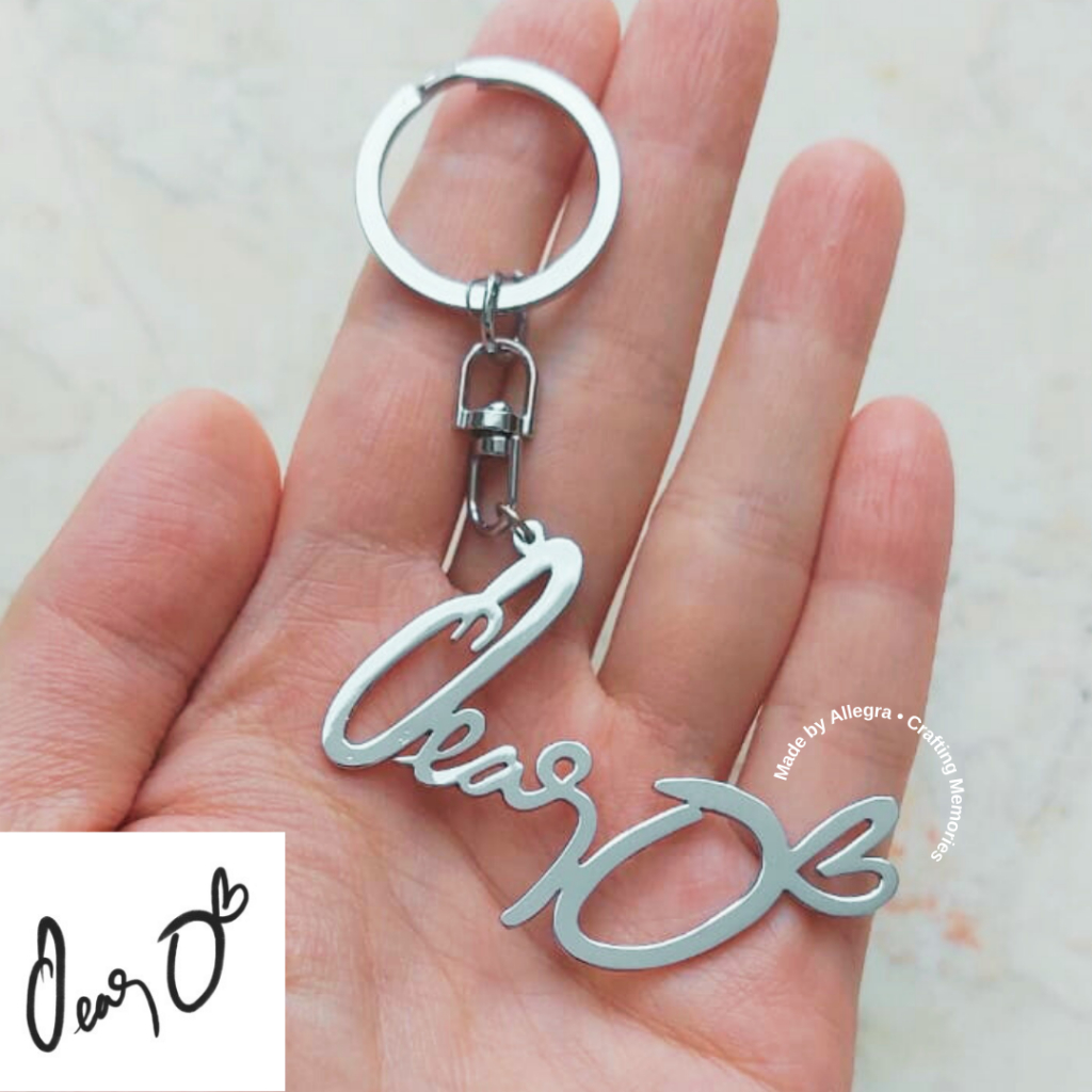 Gantungan Kunci Custom Tulisan / Gantungan Kunci Custom Design / Handwriting Keychain