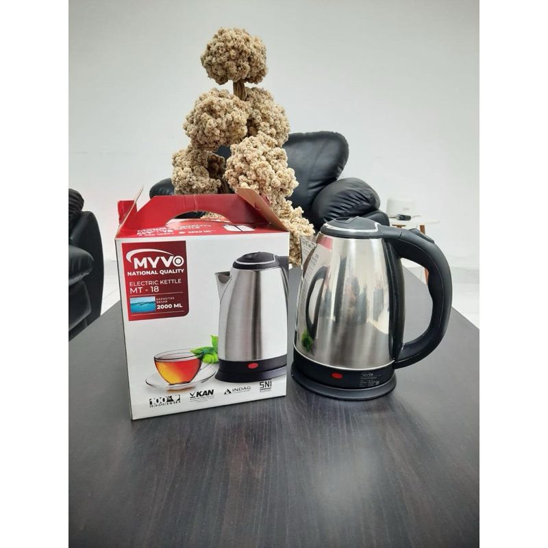Teko Listrik Pemanas Air Stainless 2L SQRS | MYVO Electric Kettle | Kettle Listrik