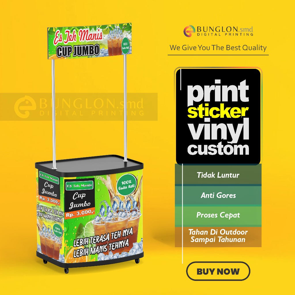 

CETAK STIKER MEJA BOTH ES TEH MANIS JUMBO MEJA JUALAN EVENT DESK FREE REQUEST DESAIN
