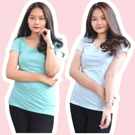 JM5 - Kaos Lengan Pendek Polos Wanita Atasan Wanita Branded Sisa Ekspor