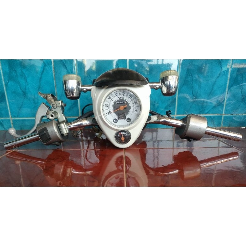 Stang Stir Set Fullset Honda Scoopy Karbu Fullset Speedometer + Sein Depan Kanan Dan Kiri ORIGINAL C