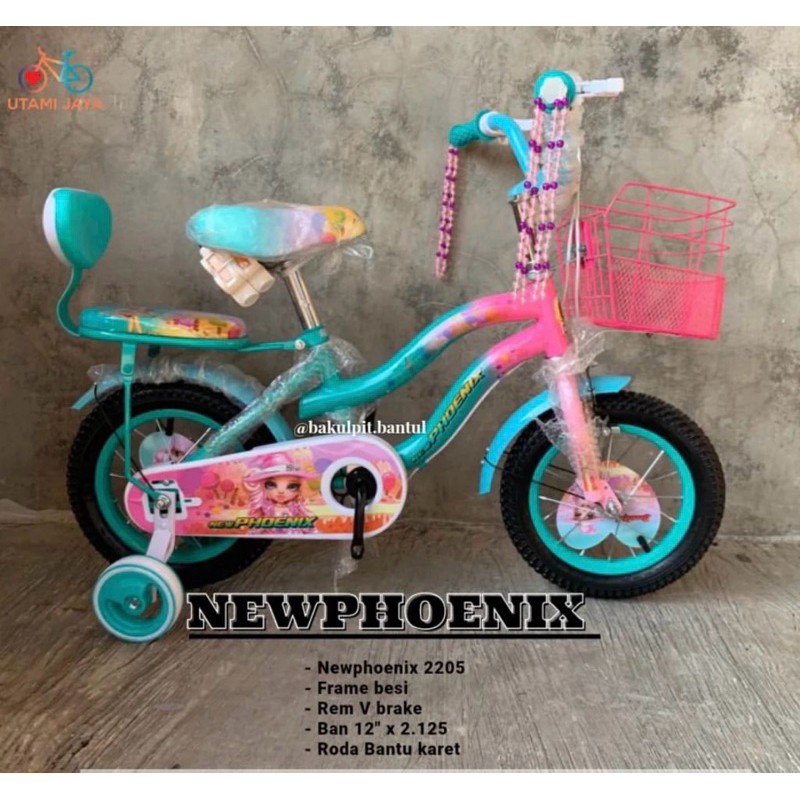 Sepeda anak cewek Mini New phoenix 2206 ukuan 12 inch | Sepeda Mini ring 12 inch | Sepeda anak roda 