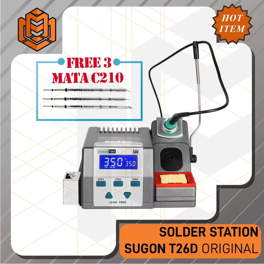 SOLDER SUGON T26D FREE 3 MATA C210 ORIGINAL / SUGON T26D + 3 Mata Solder C210 / Solder Sugon T26d