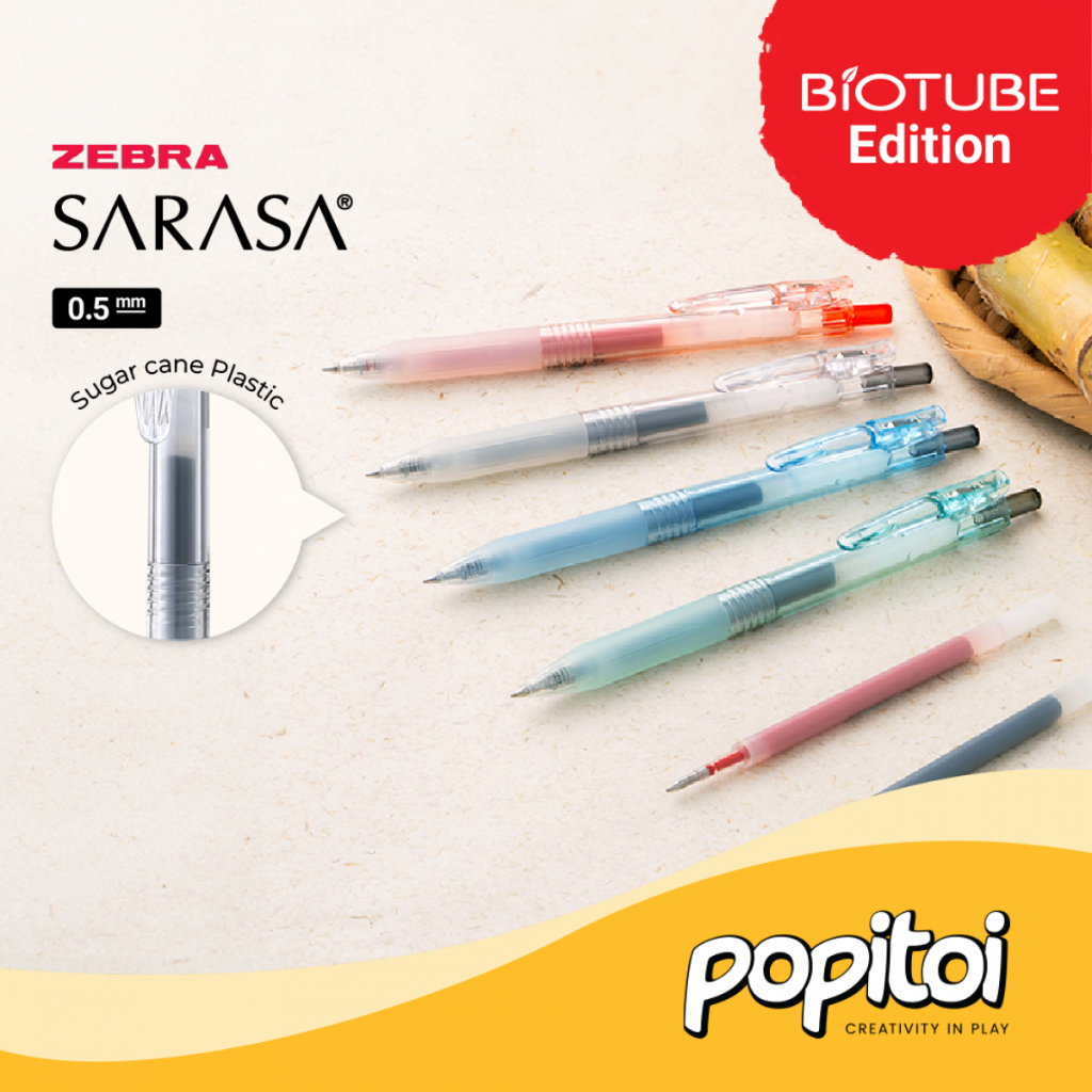 

Zebra Sarasa Clip BioTube Gel Pen 0.5 mm Pulpen Warna Warni