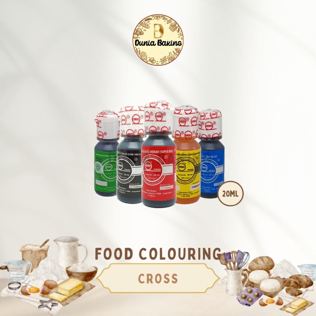 

Cross Food Coloring 20ml | Pewarna Makanan | Pewarna cross 20ml