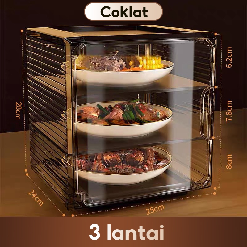 Tudung Saji Rak Makanan Bahan Akrilikk Premium Tudung Saji Rak Makan Bertingkat Serbaguna
