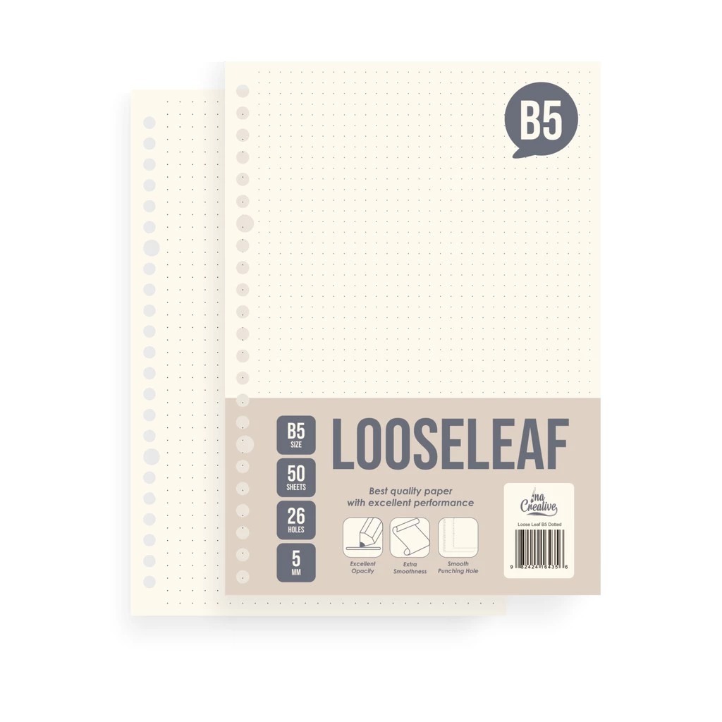 

INA CREATIVE Loose Leaf Dot B5 ISI 50 embar kertas binder kertas refil binder