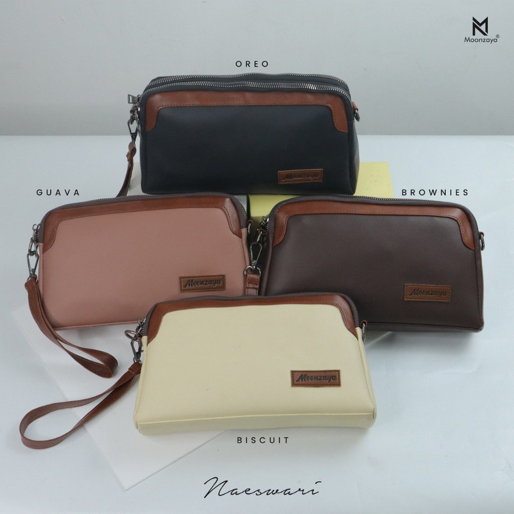 Naeswari tas selempang Moonzaya bahan leather sintetis simple | acara formal casual | tas remaja dew