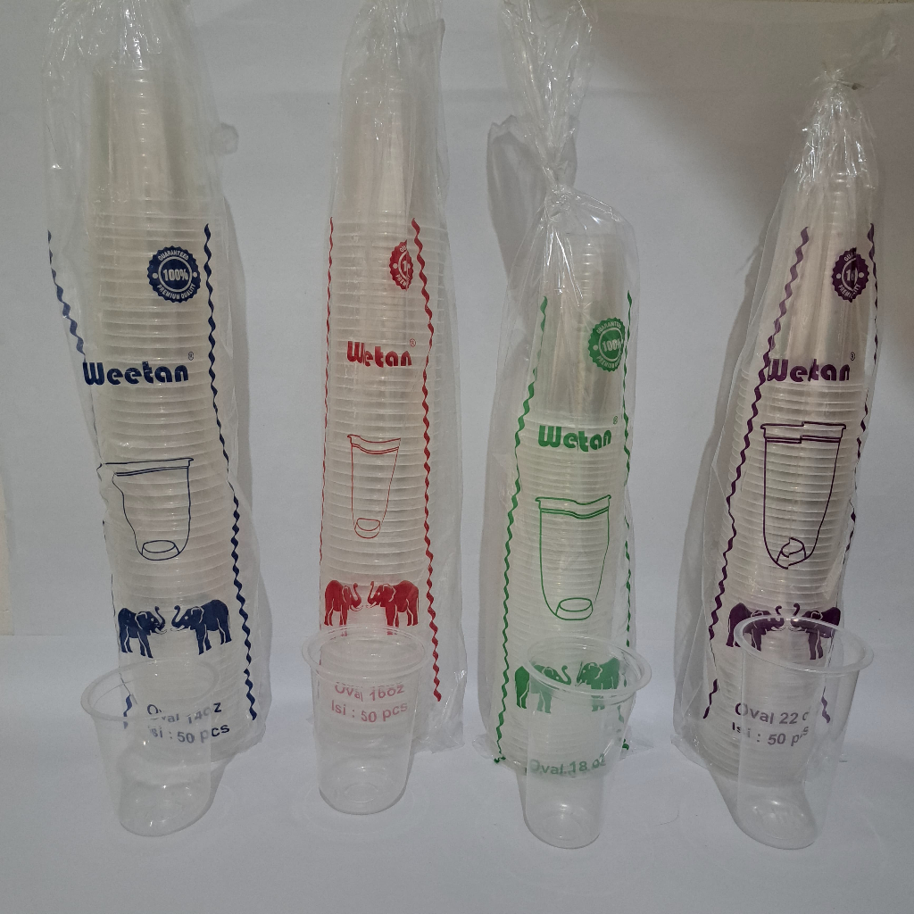 1 DUS 1000 pcs GELAS OVAL 14oz 16oz 18oz 22oz CUP OVAL 14 16 18 22 OZ OVALE POP ICE GLAS JUS STARIND