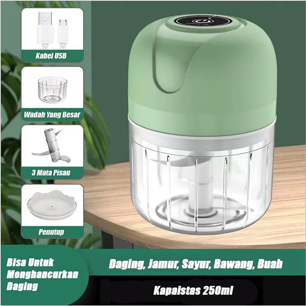 Blender Portable / Chopper Daging Dan Bumbu / Alat Penggiling Penghalus Bumbu Dapur Elektrik Tanpa